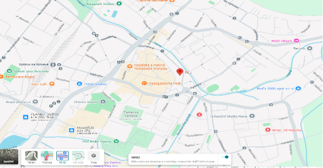 Mapa lokality domu ve Vyškově